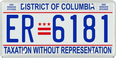 DC license plate ER6181