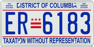 DC license plate ER6183