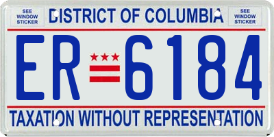 DC license plate ER6184