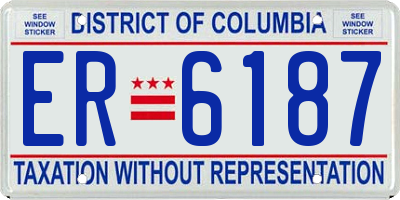 DC license plate ER6187