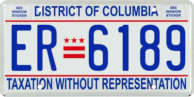 DC license plate ER6189