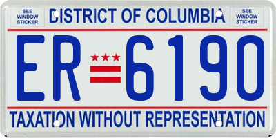 DC license plate ER6190