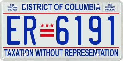 DC license plate ER6191