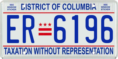 DC license plate ER6196