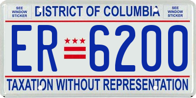 DC license plate ER6200