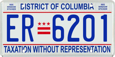DC license plate ER6201
