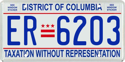 DC license plate ER6203