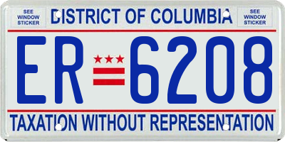 DC license plate ER6208