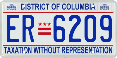DC license plate ER6209