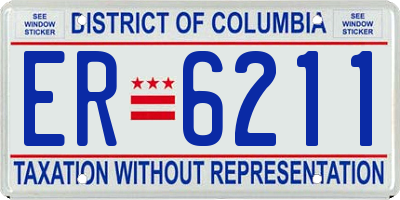 DC license plate ER6211