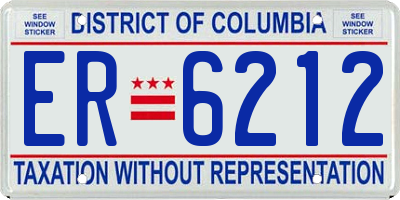 DC license plate ER6212