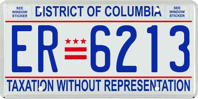 DC license plate ER6213