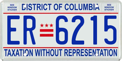 DC license plate ER6215