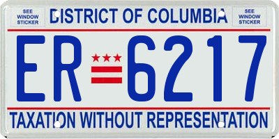 DC license plate ER6217