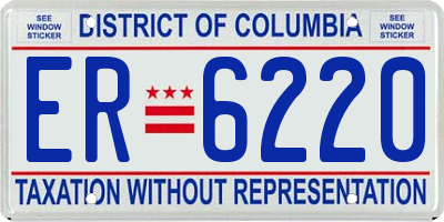 DC license plate ER6220