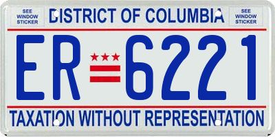 DC license plate ER6221