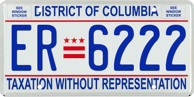 DC license plate ER6222