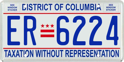 DC license plate ER6224
