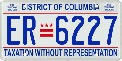 DC license plate ER6227