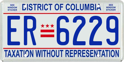 DC license plate ER6229