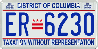 DC license plate ER6230