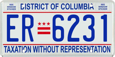 DC license plate ER6231
