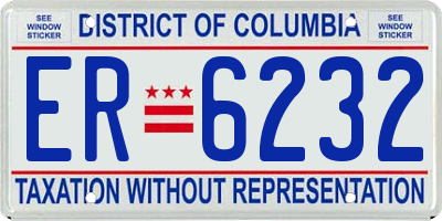 DC license plate ER6232