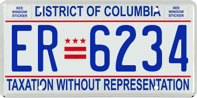 DC license plate ER6234