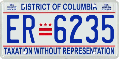 DC license plate ER6235