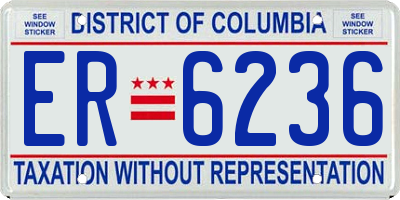 DC license plate ER6236