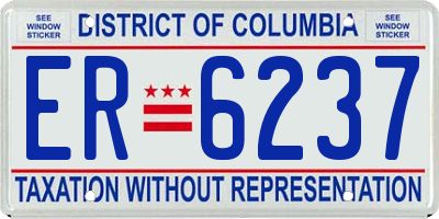 DC license plate ER6237