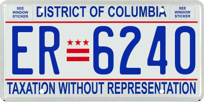 DC license plate ER6240