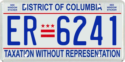 DC license plate ER6241