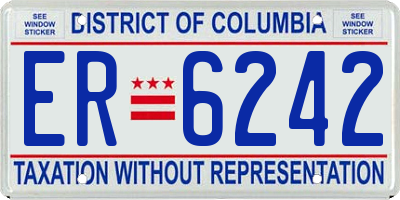 DC license plate ER6242