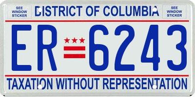 DC license plate ER6243