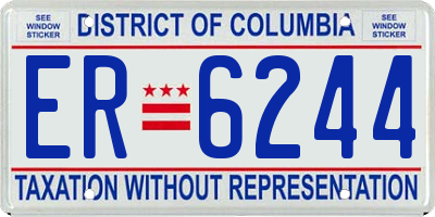 DC license plate ER6244
