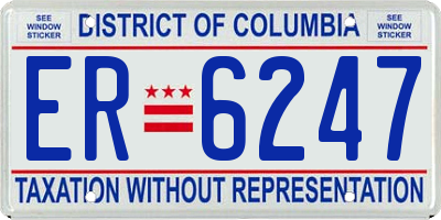 DC license plate ER6247