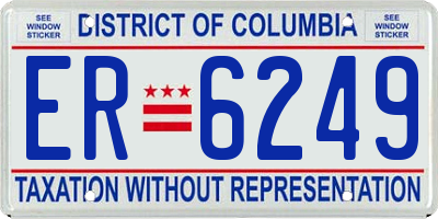 DC license plate ER6249