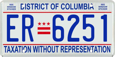DC license plate ER6251