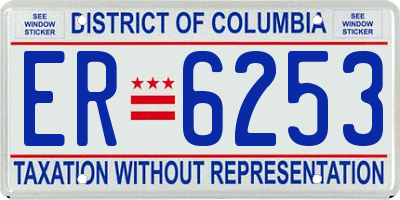 DC license plate ER6253