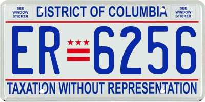 DC license plate ER6256