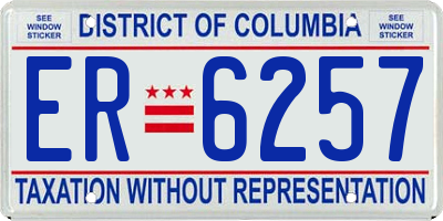 DC license plate ER6257