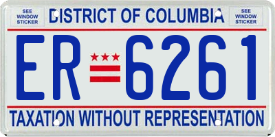 DC license plate ER6261