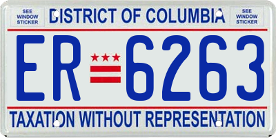 DC license plate ER6263