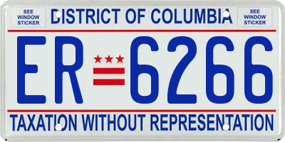 DC license plate ER6266