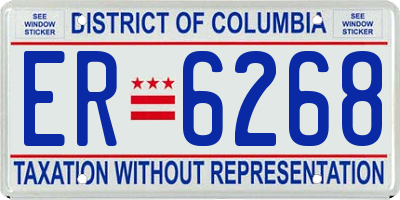 DC license plate ER6268