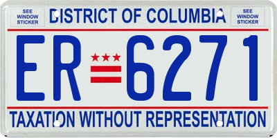 DC license plate ER6271