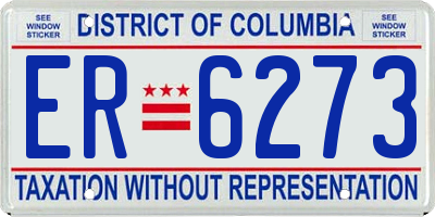 DC license plate ER6273