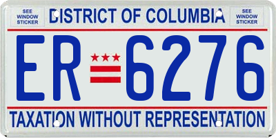 DC license plate ER6276