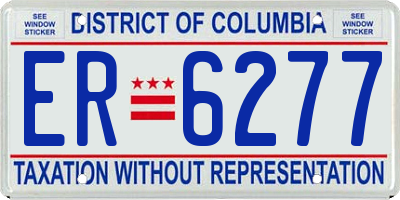 DC license plate ER6277
